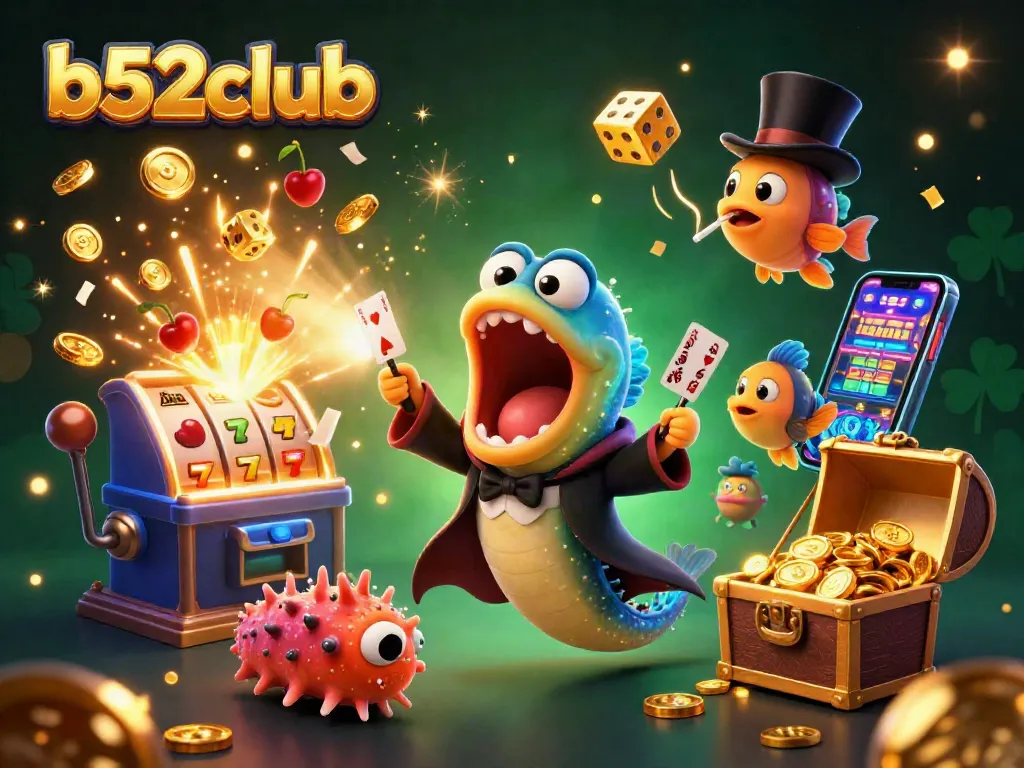 Engage with the exciting b52club scene featuring magical casino elements and whimsical characters.