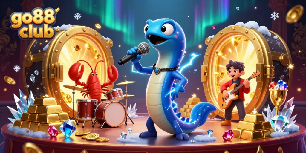 Experience the thrilling performance at go88 club with unique underwater casino characters.