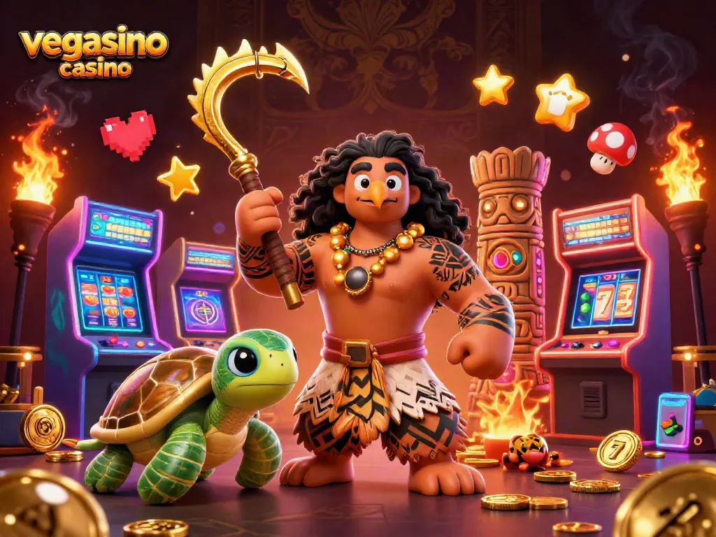 Experience the thrill of vegasino casino with vibrant gaming elements and characters.