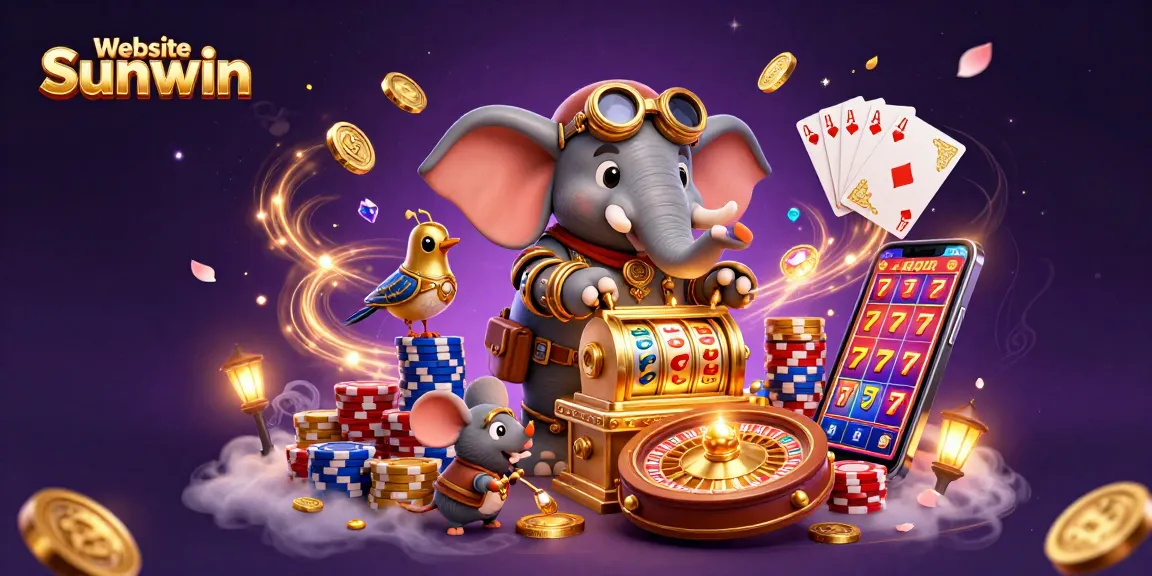 Engage with thrilling gameplay on Website Sunwin featuring luxurious casino elements and vibrant illustrations.