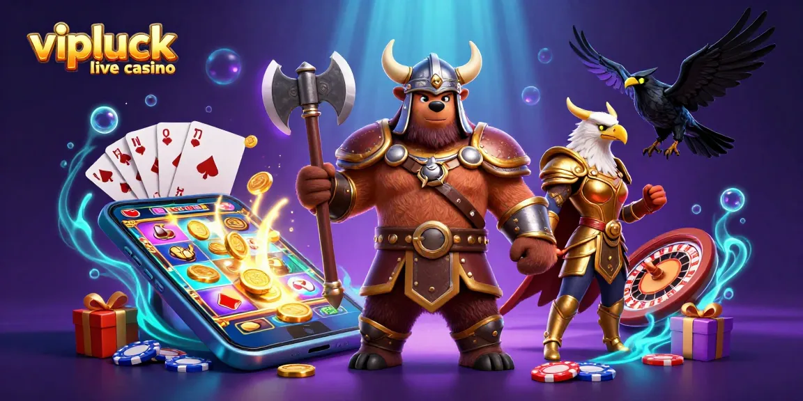 Erleben Sie die Spannung im vipluck live casino mit einem 3D-Viking-Charakter und aufregenden Spielelementen.